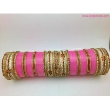 Pink and red wedding chura